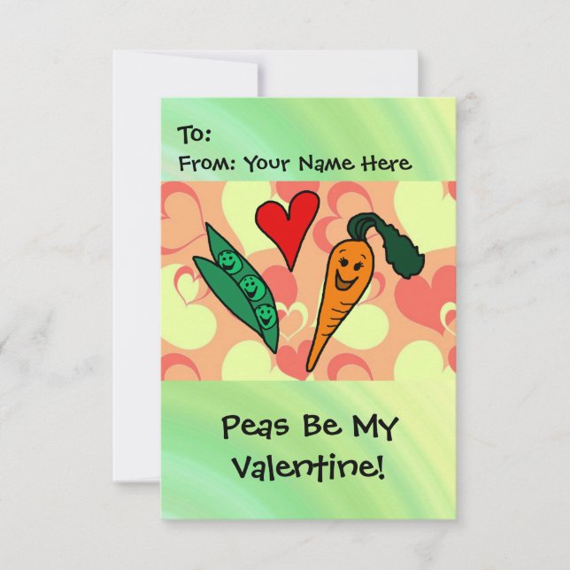 Peas Be My Valentine Invitation (Front)