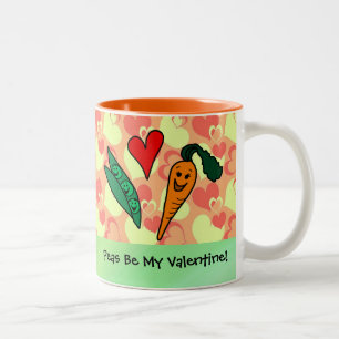 Peas Be My Valentine Two-Tone Coffee Mug