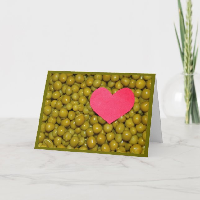 "Peas Be My Valentine" Valentine's Day Card (Front)
