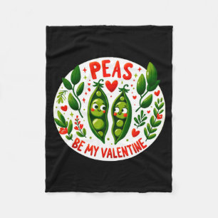 Peas Be My Valentine Valentines Joy Fleece Blanket