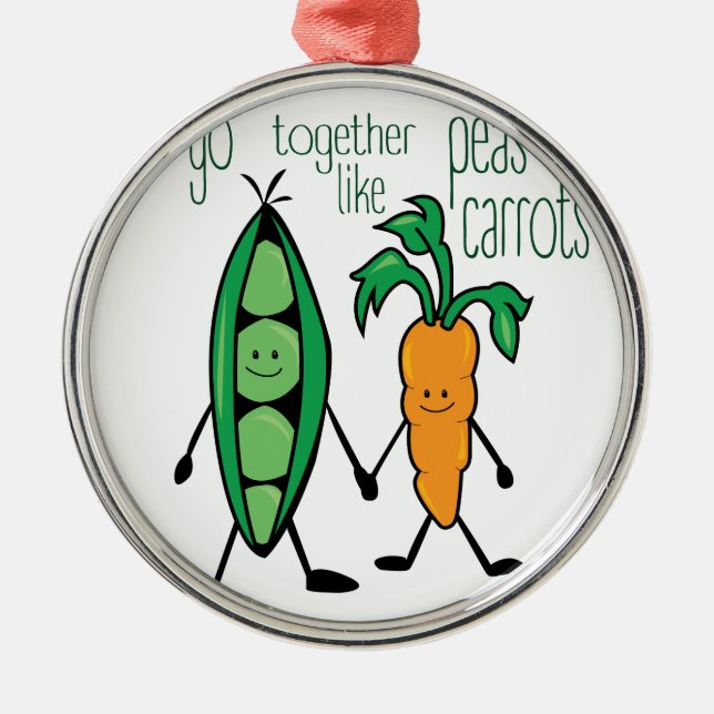 Peas & Carrots Metal Tree Decoration (Front)