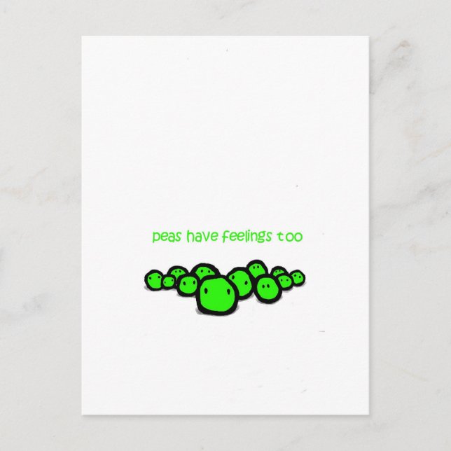 peas have feeling too postcard (Front)