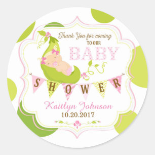 Peas in a Pod Baby Girl Thank You Label