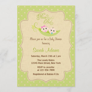 Peas In A Pod Baby Shower Invitation