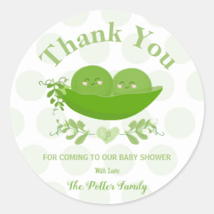 Peas in a Pod Baby Shower Thank You Sticker Labels