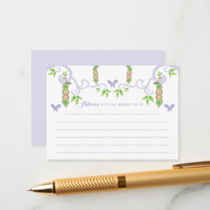 Peas In A Pod Boy And Girl Twins Baby Shower Mummy Advice Card