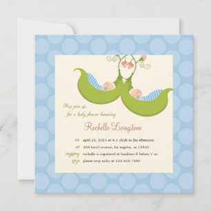 Peas in a Pod Boy Twins Baby Shower Invitation