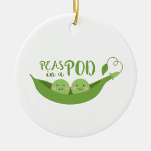 Peas In A Pod Ceramic Tree Decoration