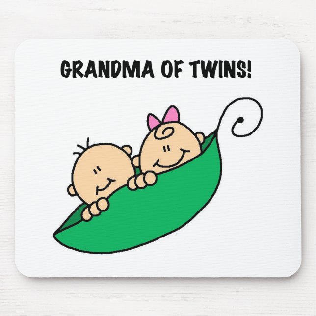 Peas in a Pod Grandma of Twins Mouse Mat (Front)