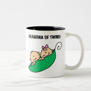 Peas in a Pod Grandma of Twins Two-Tone Coffee Mug