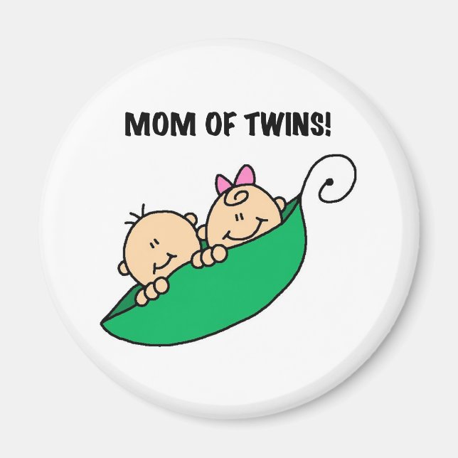 Peas in a Pod Mum of Twins Magnet (Front)