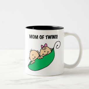 Peas in a Pod Mum of Twins Two-Tone Coffee Mug