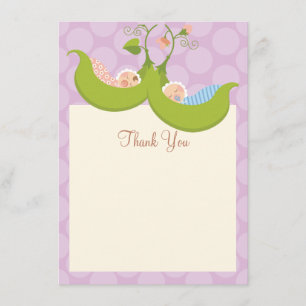 Peas in a Pod Twin Boy Girl Baby Shower Thank You