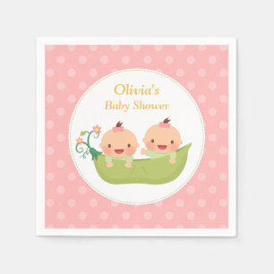 Peas in a Pod Twin Girls Baby Shower Supplies Napkin