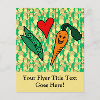 Peas Love Carrots, Cute Green and Orange Design Flyer