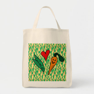 Peas Love Carrots, Reusable Grocery Shopping Bag