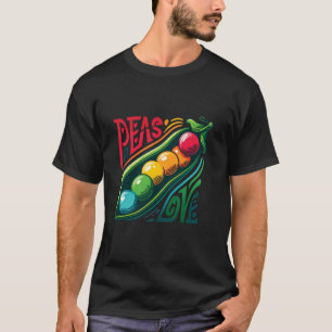Peas & Love Rainbow Pea Pod Hippie Retro T-Shirt