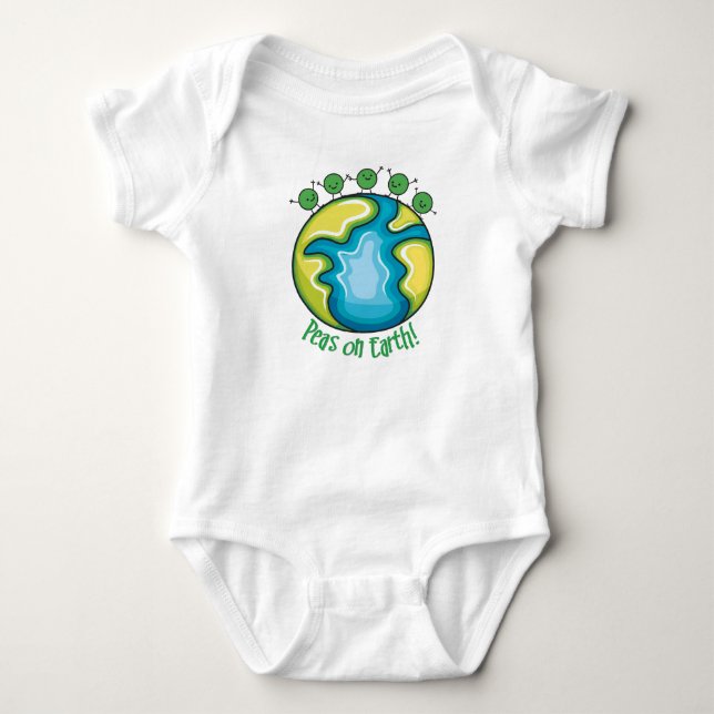 Peas on Earth Baby Bodysuit (Front)