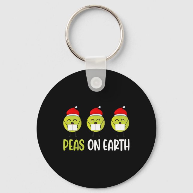 Peas On Earth Christmas  Key Ring (Front)