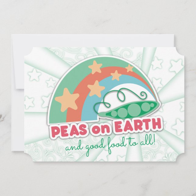 Peas on Earth food culinary Christmas card (Front)