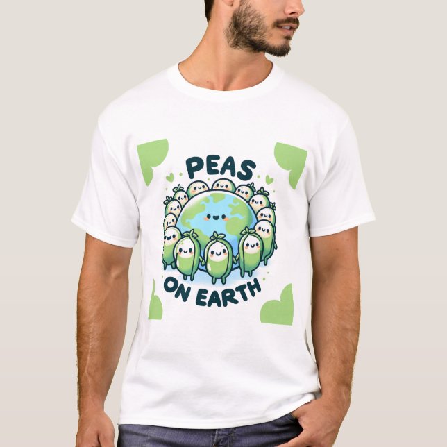 Peas on Earth – Funny Holiday Pun T-Shirt (Front)