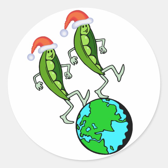 Peas on Earth Holiday Stickers (Front)