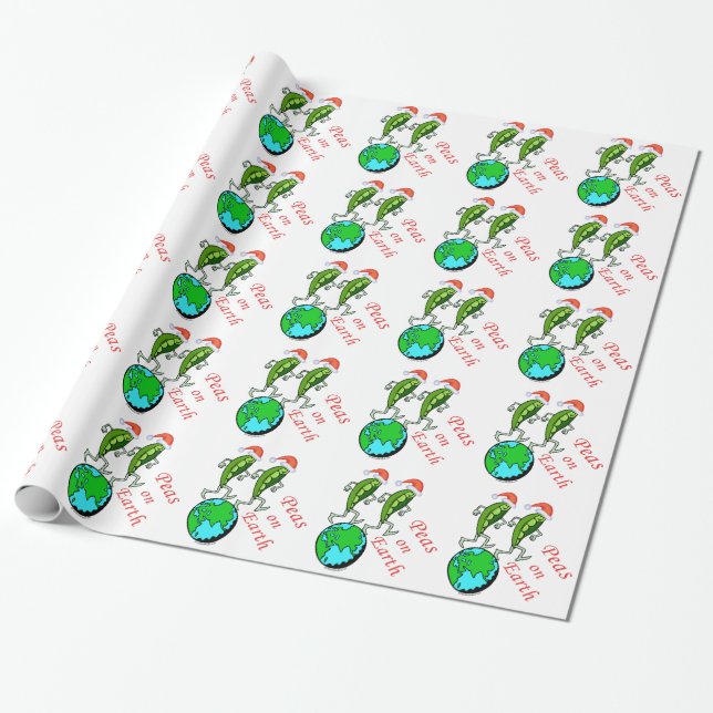 Peas on Earth Holiday Wrapping Paper (Unrolled)