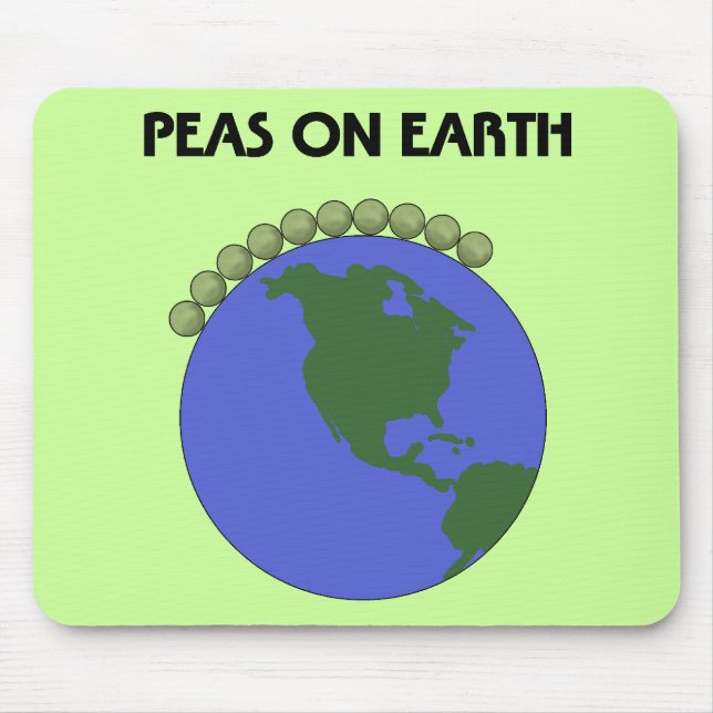 Peas On Earth Mouse Mat (Front)