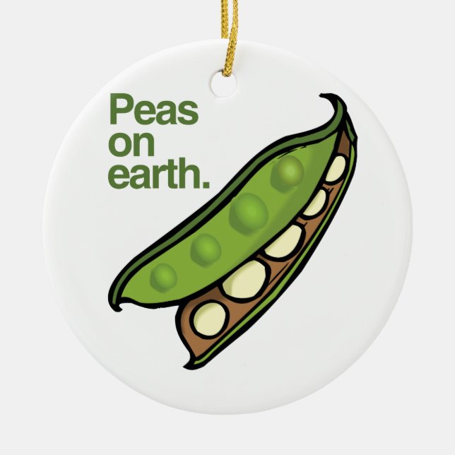 PEAS ON EARTH -.png Ceramic Tree Decoration (Front)