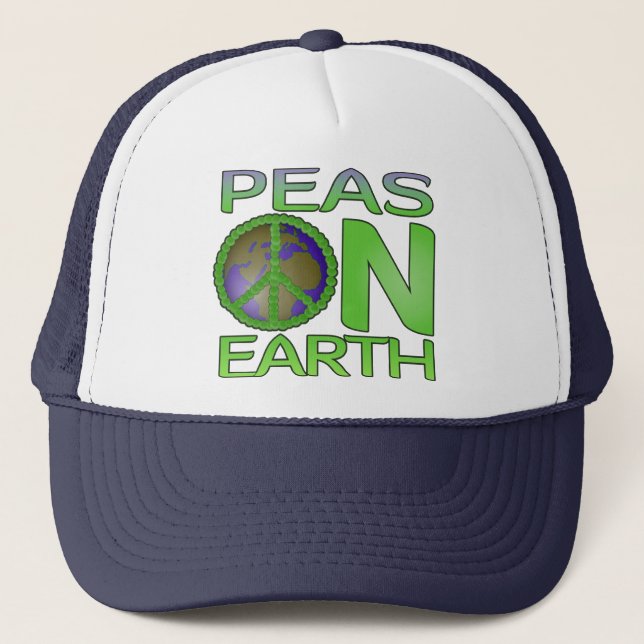 Peas on Earth Trucker Hat (Front)