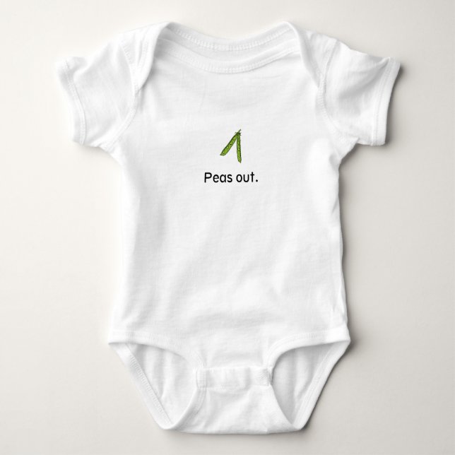 Peas out. baby bodysuit (Front)