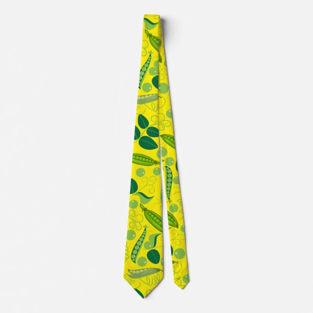 Peas pattern 01.bw. B Yellow BG Tie (Front)