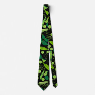 Peas pattern 01.bw. Black BG Tie