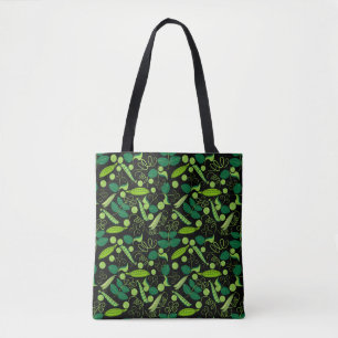 Peas pattern 01.bw Black BG Tote Bag