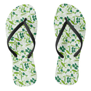 Peas pattern 01.bw flip flops