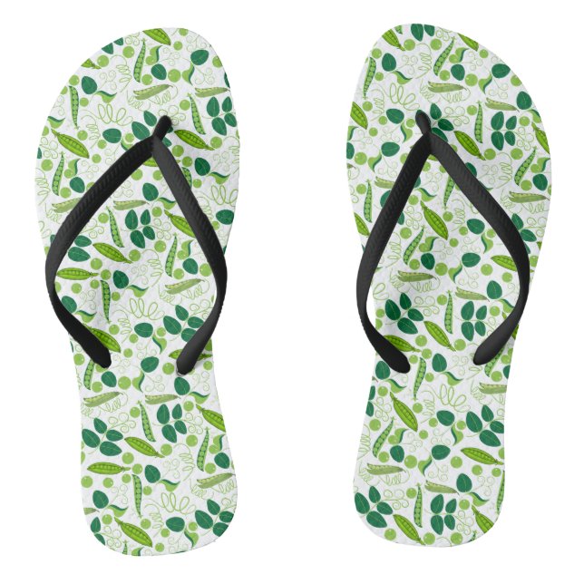 Peas pattern 01.bw flip flops (Footbed)