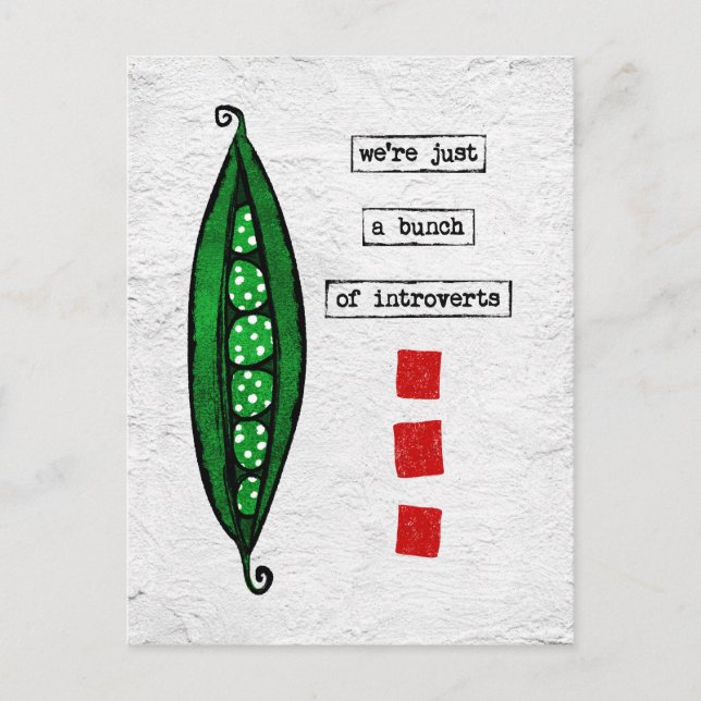 Peas Postcard - Funny Vegetable - Introverts (Front)
