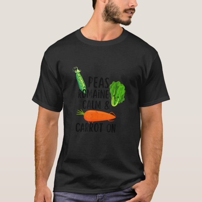 Peas Romaine Calm & Carrot On Vegan  Lettuce T-Shirt (Front)