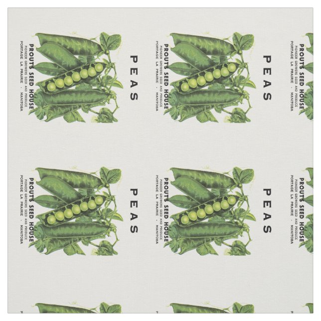 Peas Seed Packet Label Fabric (Swatch)