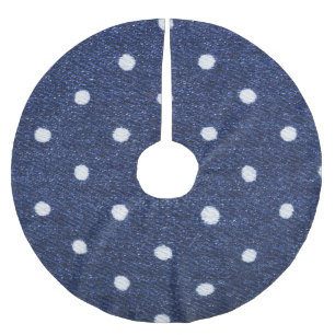 Peas stamp: denim fabric texture. brushed polyester tree skirt