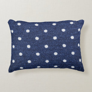 Peas stamp: denim fabric texture. decorative cushion