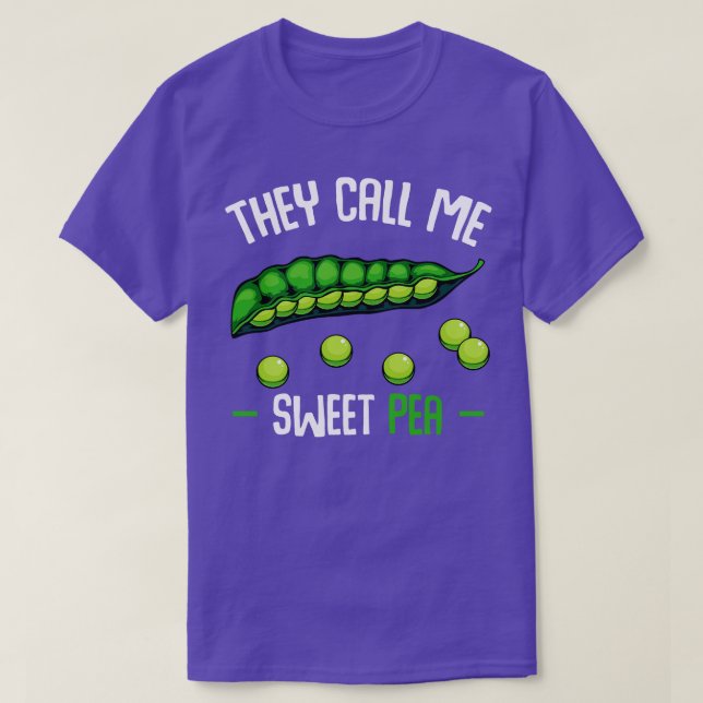 Peas They Call Me Sweet Pea Funny Saying Vegetable T-Shirt (Design Front)