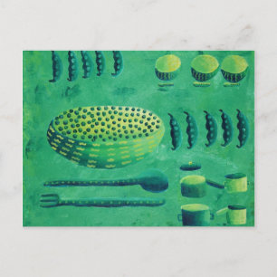 Peas with Bowls Painting Postcard