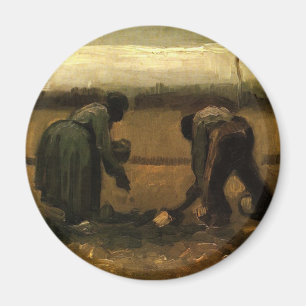 Peasant and Peasant Woman Planting Potatoes Vincen Magnet