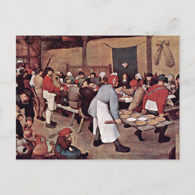 Peasant Wedding By Bruegel D. Ä. Pieter Postcard (Front)