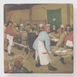 Peasant Wedding by Pieter Bruegel the Elder Stone Coaster
