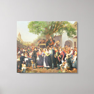 Peasant Wedding in Lower Austria (oil on canvas) Canvas Print