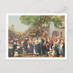 Peasant Wedding in Lower Austria (oil on canvas) Postcard