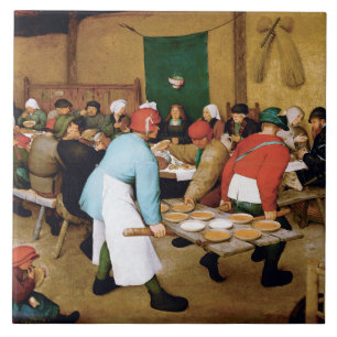 Peasant Wedding, Pieter Bruegel Tile