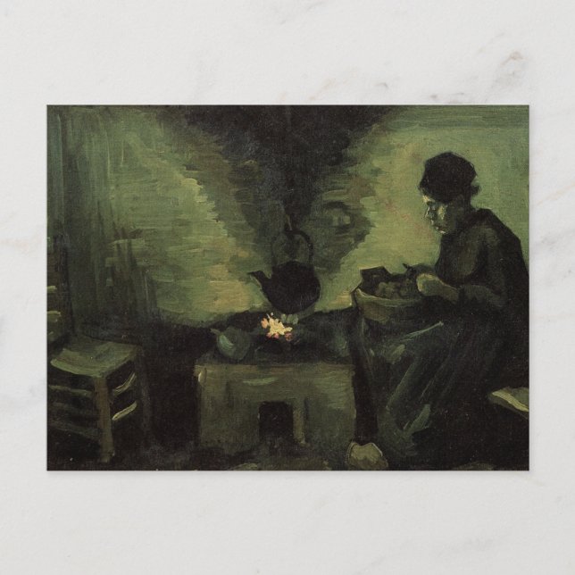 Peasant Woman by Fireplace by Vincent van Gogh Postcard (Front)